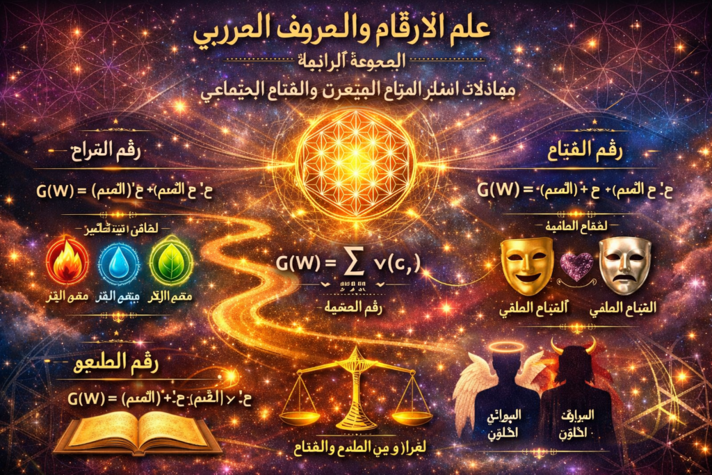 013 علم الارقام والحروف المجموعة الرابعة : معادلات السلوك المزاج العنصري، والقناع الاجتماعي"