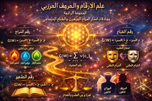 013 علم الارقام والحروف المجموعة الرابعة : معادلات السلوك المزاج العنصري، والقناع الاجتماعي"
